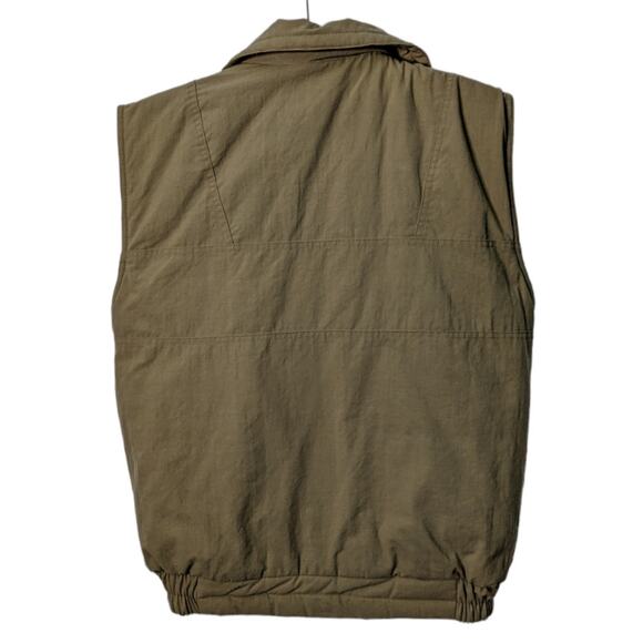 Vintage 80's Men's  St Johns Bay Tan Utility Vest Buffalo Plaid Lining SEE Meas. - Picture 2 of 11